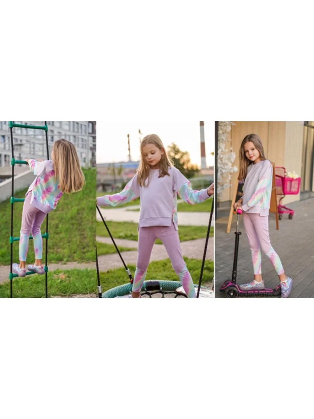 Girls 2 Piece Sweatsuit Set Long Sleeve Top and Pants Tracksuit